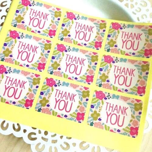 Wholesale 900pcs/lot Flower "Thank You" Seal label,Stickers for Wedding Gift Wrap,Bags,Envelopes,Cards