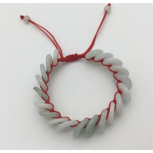 Wholesale Natural stone safe buckle handmade woven bracelet good luck 2PCS Adjustable length