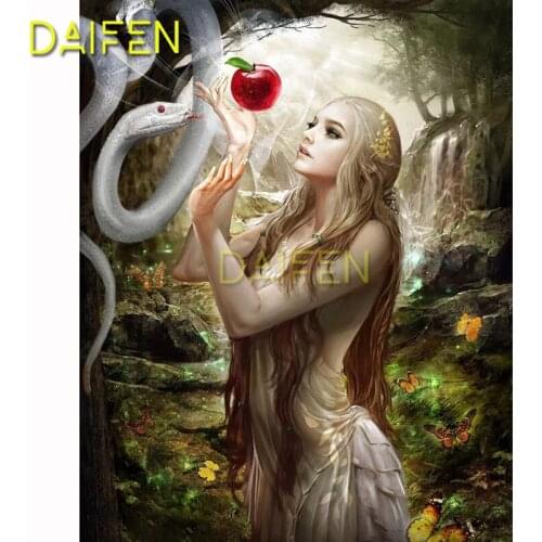 Full Square Diamond embroidery Adam Eve apple forest white snake Full Round Diamond mosaic DIY 3D Diamond painting Cross stitch