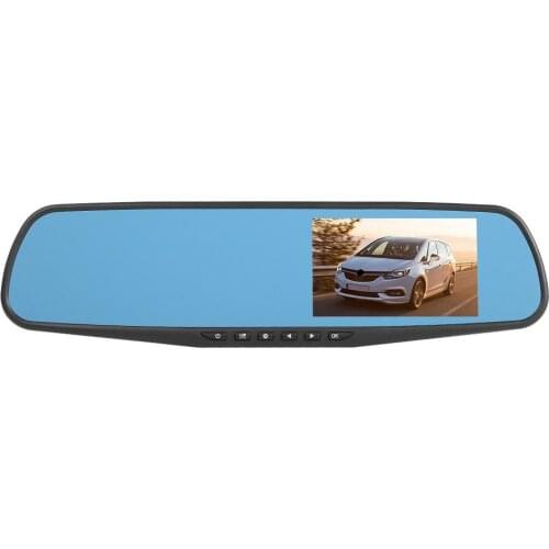 Q103B HD 1080p Rearview Mirror Car DVR 4.3 inch IPS Screen Dual Lens Dash Camera Support Memory Card Read Speed Class10