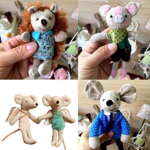 Newborn Photograph Props Handmade Dolls Mini Cute Toy Cotton Linen Mouse Pig Accessories Baby Photo Props Baby Gifts