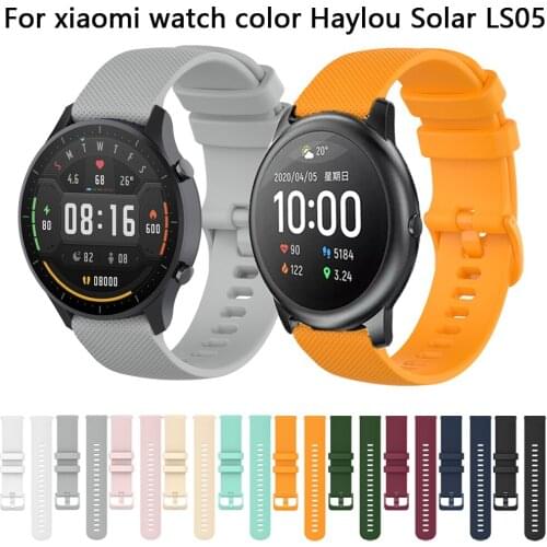 22mm Soft Silicone Smart Strap For Xiaomi Watch Color Haylou Solar LS05 Smartwatch Band Quick Release Straps Watchband Wristband
