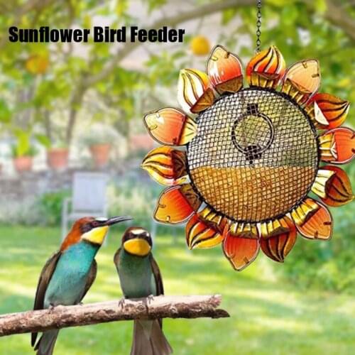 Sunflower Modeling Station Metal Outdoor Hanging Bird Feeder Home Garden Decoration Home