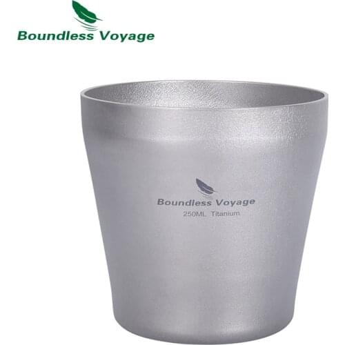 Boundless Voyage Titanium Beer Mug Outdoor Camping Juice Coffee Tea Cup Tableware Drinkware 250ml Ti3083D