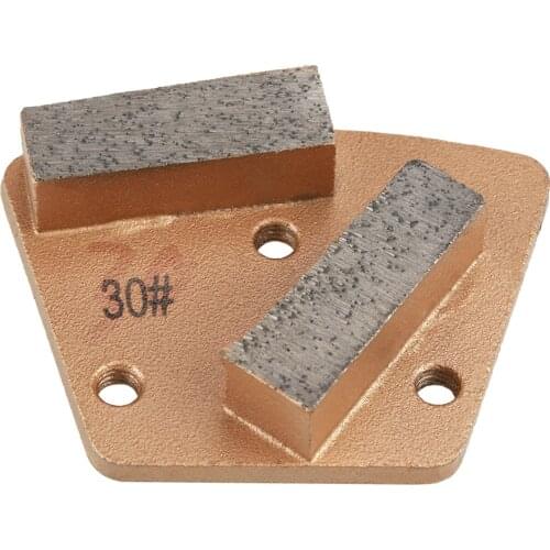 Trapezoid Diamond Concrete Grinding Disc Pad For Grinder Grit 30 3 Holes 2 Straight Teeth Concrete Grinding Disc Pad Tool