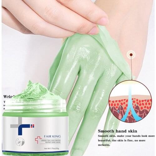 50g Green Tea Hand Mask Moisturizing Wax Hand Mask Repair Exfoliating Callus Film Anti-Aging Skin Hand Film Whitening Hand Care