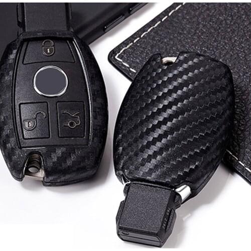 3 Buttons Carbon Silicone Car Key Case Auto Key Protector Cover For Mercedes Benz A180 A200 A260 w214 w211 A Classe