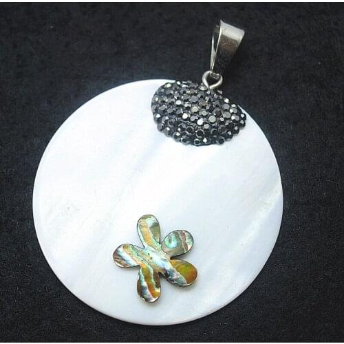 Shell pendant wtih abalone shell round shape 45m women necklace diy jewelry finding good seling with wholeale price new hot item