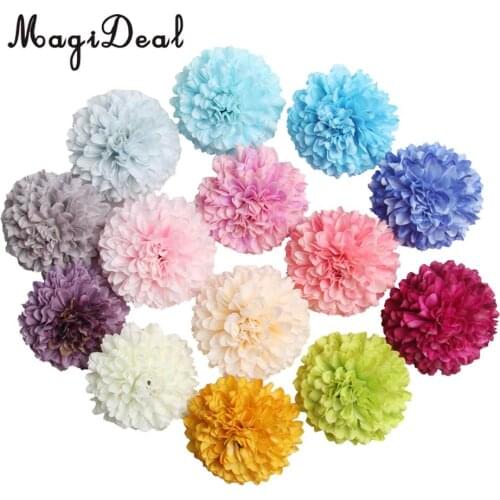 10pcs Fake Silk Chrysanthemum Artificial Flower Head Wedding Party Floral Decor DIY Wreath Gift Wrist Bracelet Craft Flower