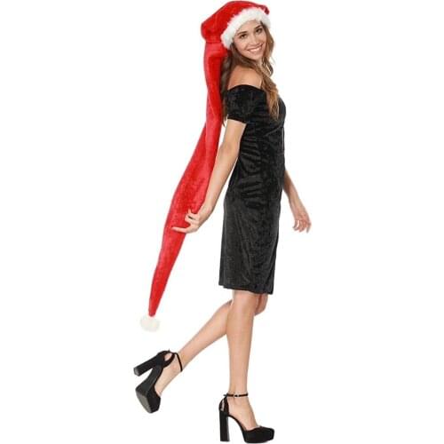 2019 long New Christmas Hats Caps Santa Claus Xmas Cotton Cap Christmas Gift New Year Cap Merry Christmas Decoration