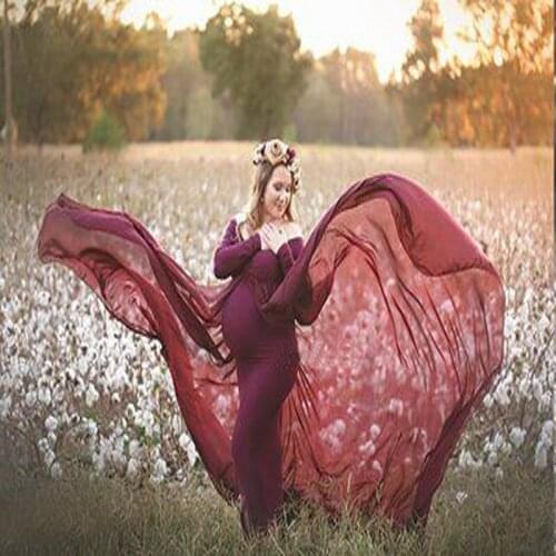 2021 Photography photo dress before open mop the floor long skirt trade pregnant women dress