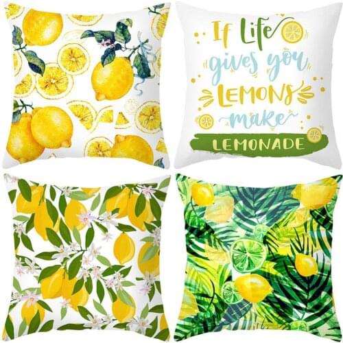 45x45cm Lemon Orange Print Fashion durableThrow Pillow Case Cushion Cover Home Sofa Bed Decor