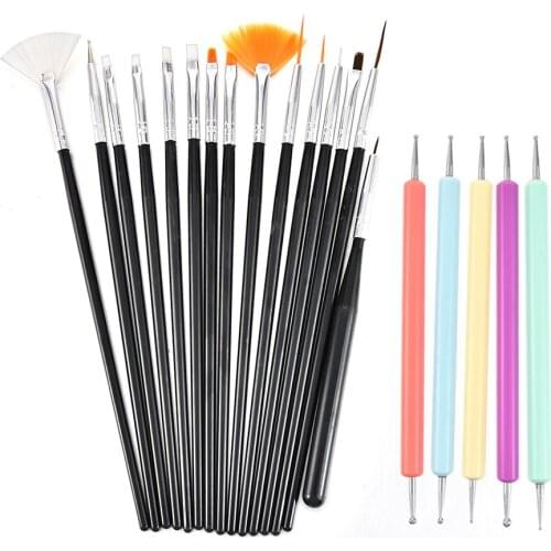 5/12/20 Pcs/Set Dotting Picking Brush Kit Nail Art Acrylic UV Gel Extension Builder Painting Pattern DIY Drawing Rhinestone Pen