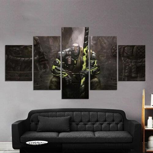 5pcs Earth Spirit Dota 2 Game Poster Paintings Canvas Art Decorative Paintings for Wall Decor