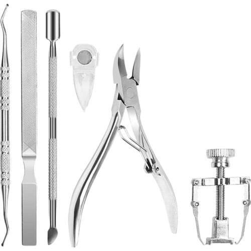 6Pcs Toenail Tools Kit Premium Nail Treatment Foot Tool Ingrown Toenail Removal Correction Clippers Surgery Grade Ingrown Toe Na