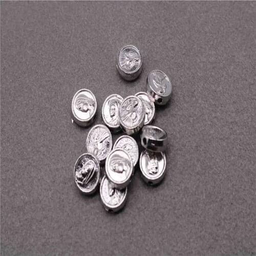 Alloy Jesus Kongzhu retail double-sided compassion icon Mary Alloy Rosary Center Religious Charm Beads Fit Charm Bracelet Jewelr