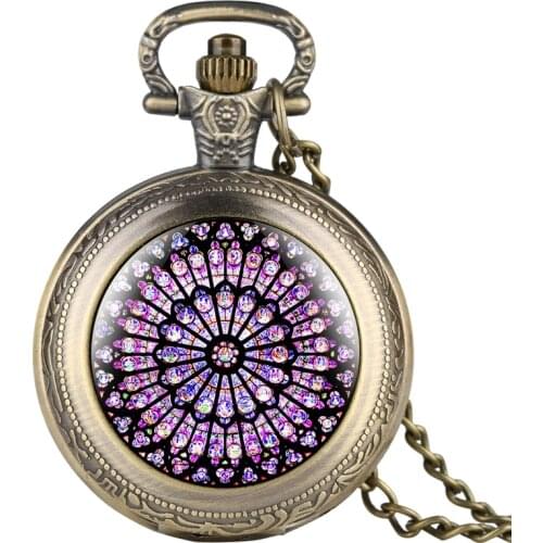 The Rose Window Stained Glass Notre Dame de Paris Cathedral Pocket Watch Symbol of Paris Cultural Heritage Unique Collectibles