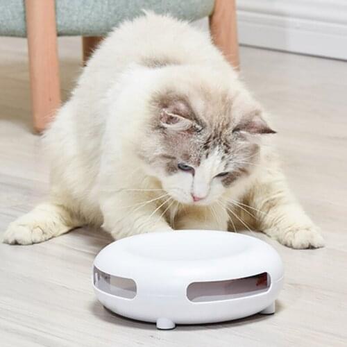 Electric Cat Toy Smart Teasing Cat Stick Crazy Game Pet Funny Spinning Turntable Cats Catching Mouse Donut Interactive Cat Toys