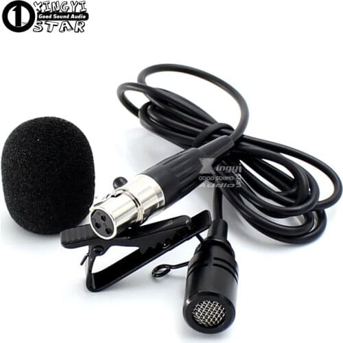 Black Mini XLR 3 Pin TA3F Connector Condenser Lapel Lavalier Tie Clip Microphone For Karaoke Mixer Wireless BodyPack Transmitter