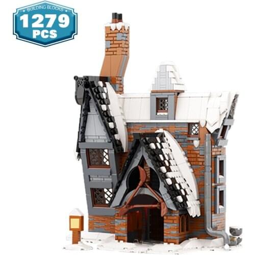 MOC Christmas Winter Scenery Holiday Cottage Streets House Cape Reindeer Santa Claus Building Blocks Kids Friend Toys Best Gifts