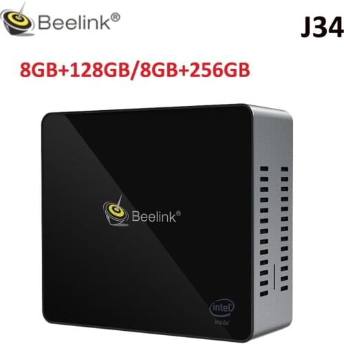Beelink J34 Mini PC Windows 10 Intel Apollo Lake Celeron Processor J3455 8GB 128GB LAN 1000M Bluetooth 4.0 USB3.0 Mini PC
