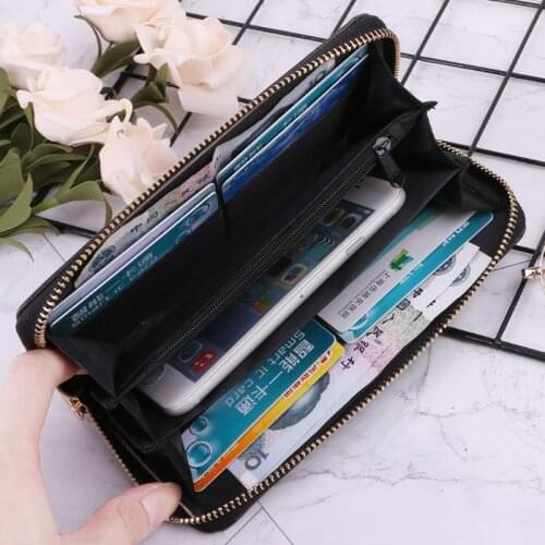 Fashion Women Skull Wallet Phone Case Clutch Purse Lady Long Handbag Card Holder