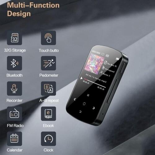 Mp3 Players Multifunctional High-sensitivity Touch MP3 Player Bluetooth Player 32GB HD Screen Explosive Portable Sports Style