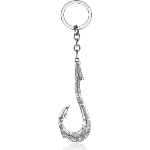 MQCHUN Moana Keychain Maui Fishhook Key Ring Holder Fashion Chaveiro Anime Key Chain Pendant men Gift Jewelry -50