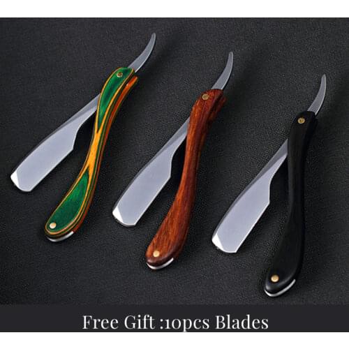 Men Shaving Barber Tools Straight Manual Razor Hairdressing Knife Eyebrow Shaving Stainless Steel Straight Razor Holder G0516