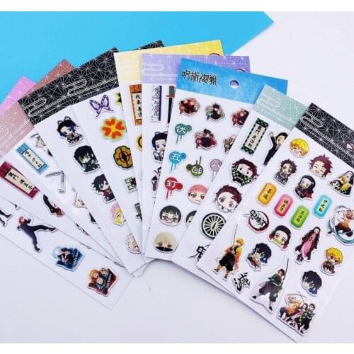 Demon Slayer Sticker Dimensional Stickers Bubble Stickers Nezuko Cartoon Anime Stationery Student School Supplies Jujutsu Kaisen