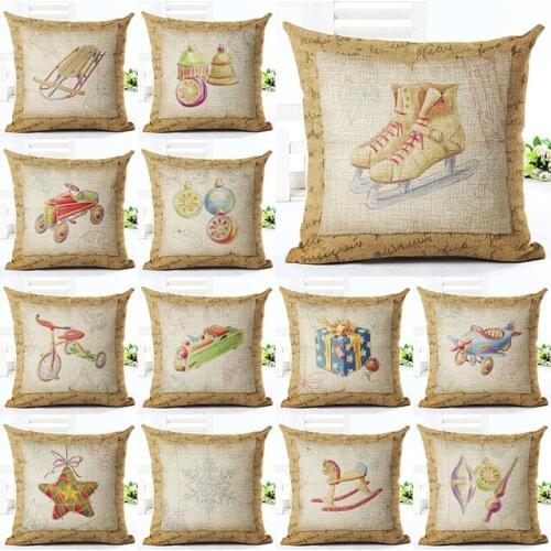 Nordic Style Christmas Gift Linen Cotton Cushion Cover For Sofa Home Car Decorative Throw Pillow case Almofadas Cojines