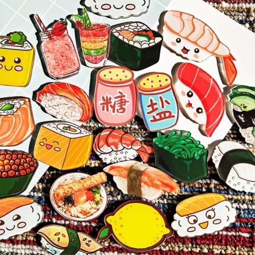 New DIY Sushi Fridge Magnet Sticker Souvenir Cartoon Refrigerator Sticker for Kids Baby Message Decorative Refrigerator Magnets