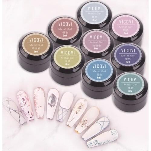 New arrival -Metallic Spider Gel Set 9pcs SPIDER GEL 3D Nail art paint design UV/LED Drawing Elastic Line Painting Gel,J455454