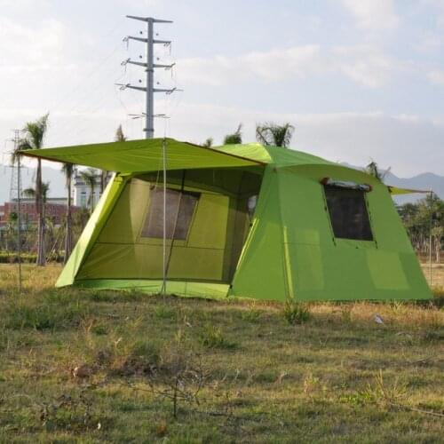 Alltel ultralarge double layer super strong waterproof windproof 5-8 person use camping family tent large gazebo