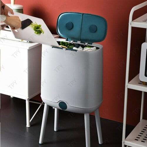Rectangular Trash Can 20L Dry Wet Separation Kitchen Waste Bins Kitchen Pop-lid Sorting Trash Bins Household Toilet Gaps
