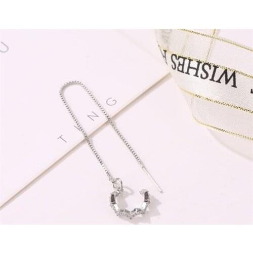 1 PC Ear Clip Long Tassel Earrings for Women 2020 Zircon Ear Cuff Earring Ear Line Fashion Jewelry Gift