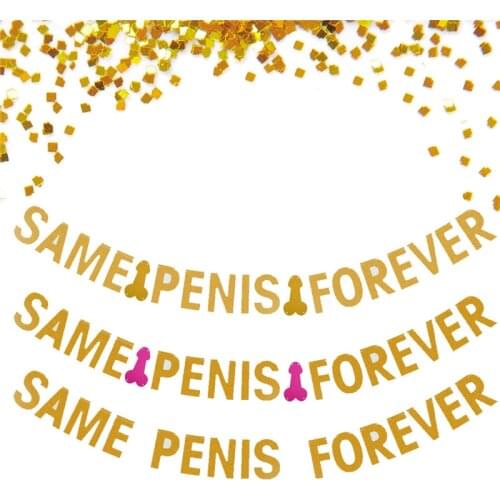 Wedding Decorations Glitter Same Penis Forever Alphabet Letter Banner Bachelorette Party Garland Hen Party Banner