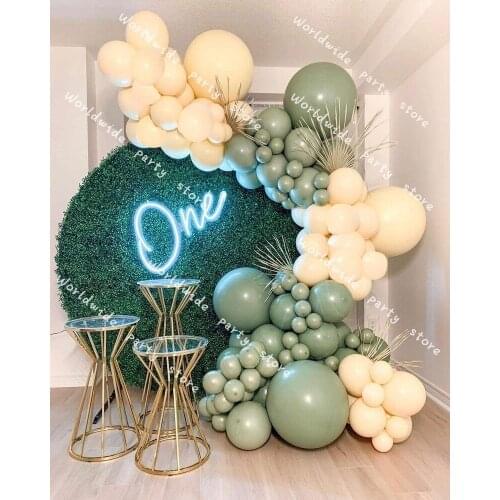 Baby Shower Avocado Green Apricot Balloon Garland Kit DIY Avocado Green, Apricot Globos For,Birthday Anniversary Party Decor