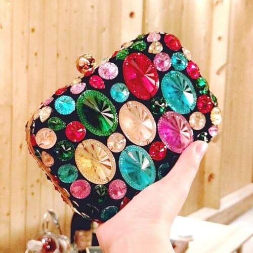 Women Day Clutch With Beading Acrylic Evening Bags For Wedding Bridal Handbags Diamonds Purse Holder