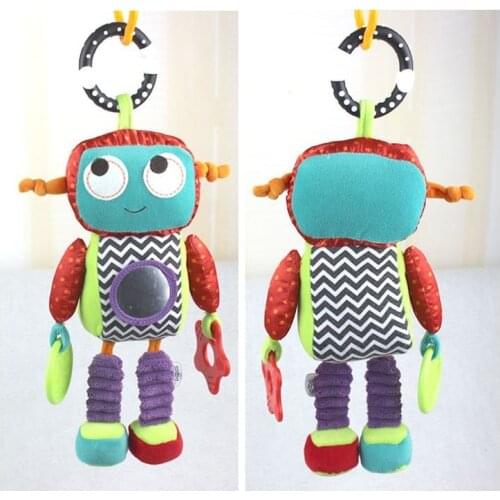 1pcs Baby brand Activity Toys Robot style Baby rattle music comforter toy baby toy rattles children dolls 26cm