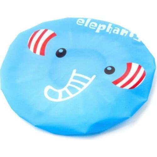 1pcs Elephant Cartoon Shower Cap Women Hat for Baths and Saunas Lace with Elastic Band Spa Cap for Women and Children Protective