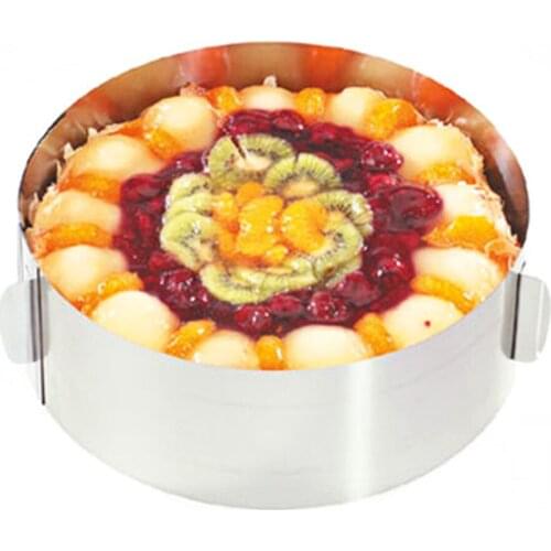 1PC Retractable Stainless Steel Circle Mousse Ring Baking Tool Set Cake Mould Mold Size Adjustable Bakeware Hot Sale ELB 002