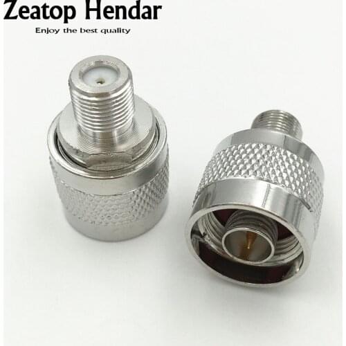 10Pcs Brass N-Type N Male Plug to F Female Jack Straight RF Coaxial Adapter Connector N to F Connector