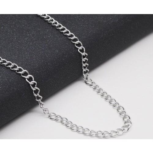 RONGQING 10pcs/lot DIY Chains 316 Stainless steel Keel chain Starlord Chain necklace For Men fashion wave chain silver