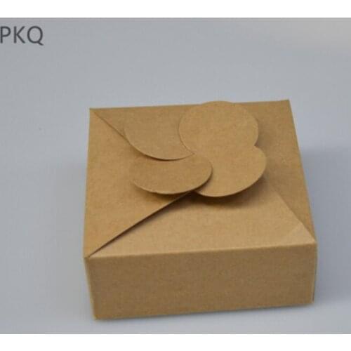 20pcs High Quality Vintage Red/Kraft Mini Kraft Paper Box for Packaging DIY Wedding Favor Gift Box Small Single Cake Box