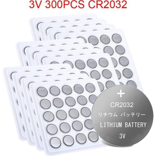 300PCS cr 2032 Button Cell Batteries 3V Coin Lithium Battery For Watch Remote Control Calculator cr2032 br2032