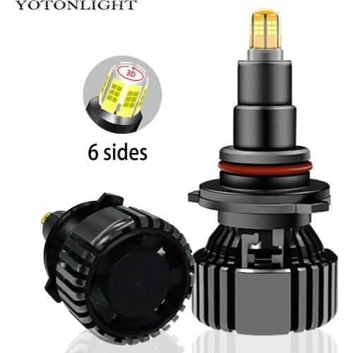 360 Degree 6 Sides Hb3 Hb4 H7 H11 Led H4 Bulb H1 H3 9005 9006 9004 9007 H13 9012 Hir2 Car Headlight Auto Lamp 70w 20000lm 6000K