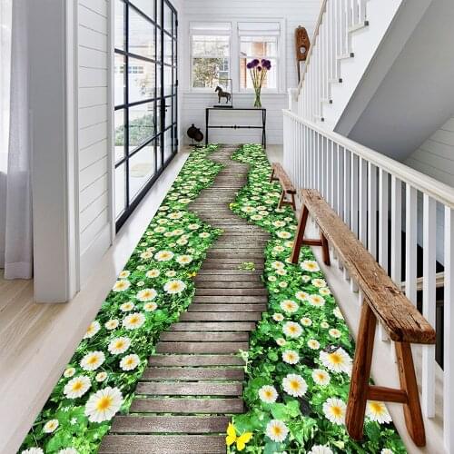 3D Carpet for Living Room Pastory Style Floor Area Rug Corridor Carpets Green Lawn Doormat Balcony Kitchen Mat Rug for Bed Room