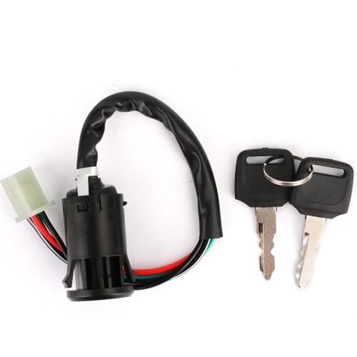 Artudatech Universal 4 Wire Ignition Switch Lock with 2 Keys Kit Fit for Chinese Quad ATV 50cc 70cc 90cc 110cc 125cc TaoTao Sunl