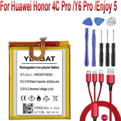HB526379EBC phone battery For Huawei Y6 Pro Enjoy 5 HONOR 4c pro TIT-L01 TIT-TL00 -CL00 TIT-CL10 4000mAh Batterie